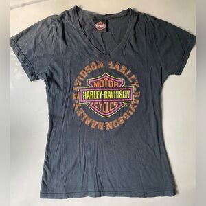 Harley-Davidson Black and Orange Logo Tee‎